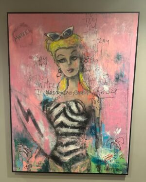 Marco Dapper Instagram - BarbieBarbaraLand. 66”x50”Oil, oil pastels, charcoal and acrylic on canvas with matte black metal floater frame. Finally got her finished. Hit me up interested in this pop icon. #barbiegram #barbiecore #popcultureart #popartist #oilpaints #mattelbarbie