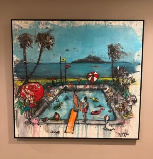 Marco Dapper Instagram - SOLD. I DONT MIND IF YOU DONT MIND. Oil and charcoal on canvas. 

#oiloncanvaspainting #midcenturymodern #summervacations
