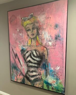 Marco Dapper Instagram - BarbieBarbaraLand. 66”x50”Oil, oil pastels, charcoal and acrylic on canvas with matte black metal floater frame. Finally got her finished. Hit me up interested in this pop icon. #barbiegram #barbiecore #popcultureart #popartist #oilpaints #mattelbarbie