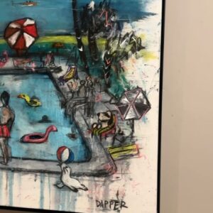 Marco Dapper Instagram - SOLD. I DONT MIND IF YOU DONT MIND. Oil and charcoal on canvas. 

#oiloncanvaspainting #midcenturymodern #summervacations