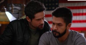 Marco Grazzini Instagram - These 🍍 on 🍕 debates between @hollingsworthb and me get quite passionate 🙃 What do you think Brady knows?  #virginriverseries #netflix