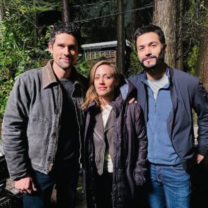 Marco Grazzini Instagram - 🎶Come and knock on our door,  come and knock on our doorrrr, 
We've been waiting for you, we've been waiting for youuuuuu...🎶 #threescompany

I had a big grin when I learned I'd get to play with these two, it's a huge blessing in this biz when you get to work with friends! ❤️🥳🍕 #virginriverseries
#netflix
#bts