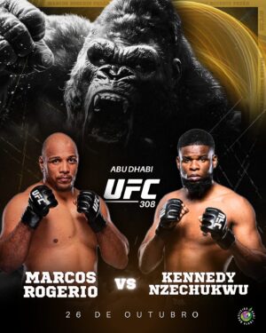 Marcos Rogério de Lima Instagram - Prepare-se para uma noite épica no UFC 308 em Abu Dhabi! No dia 26 de outubro, encontro de dois titãs se no octógono! 

Estou pronto para dar tudo de mim e trazer mais uma vitória! ✌🏾👊🏾🦍🇺🇸🇧🇷

Get ready for an epic night at UFC 308 in Abu Dhabi! On October 26th, two titans will meet in the Octagon! 

I’m ready to give my all and bring another victory! ✌🏾👊🏾🦍🇺🇸🇧🇷

.
.
.
#ufc308 #ufc #combate #mma #lutadorufc #abudabhi #açaífrutabrasileira #confronto #gorila #vitoria #ufcfightnight #agfight