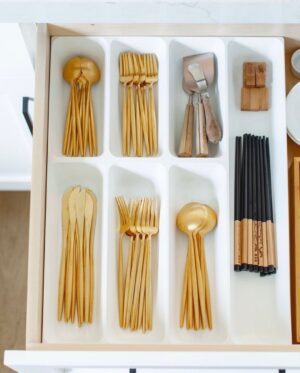 Marie Kondo Instagram - Certified KonMari Consultant @nancyeatoninspiredliving helped her client create a designated spot to keep items for entertaining – and the end result is this gorgeously tidy drawer! Giving every item a home is the best way to make sure you can find everything quickly. Bravo, Nancy!