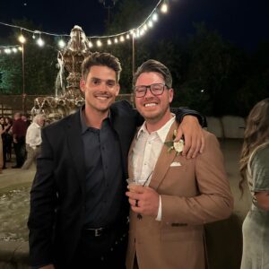 Mark Grossman Instagram - From the days of dyeing our hair crazy colors and piercing our ears in the school bathroom, to sneaking out to meet girls on your quad and spending countless summer nights under the Arizona stars on that old trampoline – we’ve come a long way, my friend. Today, as I stand here witnessing your marriage, I’m filled with an overwhelming sense of pride and joy. 

You’ve transformed into an incredible man, someone I deeply admire and look up to. Your journey from our youthful adventures to this beautiful moment is a testament to your growth, resilience, and the amazing person you’ve become. I couldn’t be happier to call you one of my best friends. Here’s to your new chapter, to love, laughter, and a lifetime of happiness. Congratulations, to you and Kimberly! 🎉 #FriendsSince4thGrade