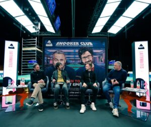 Mark Watson Instagram - That’s a wrap! 🎬

Kicking off the 2024 Cazoo World Championship in style with the Snooker Club LIVE podcast 🔥

Thanks to @laithwaites.wine 😄