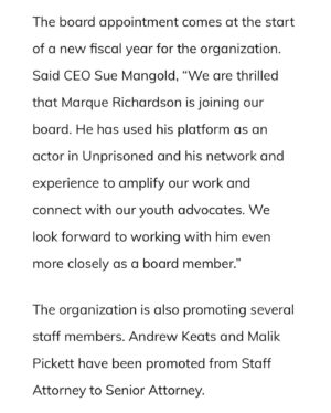 Marque Richardson Instagram - humbled. honored. ready to get to work. ✊🏿@juvlaw1975