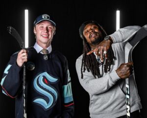 Marshawn Lynch Instagram - What better way for @berk.catton to get the Seattle experience than hangin’ with Marshawn Lynch (@beastmode)? 📸 #NHLDraft