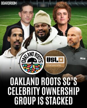 Marshawn Lynch Instagram - As part of the @uslchampionship, @oaklandroots’ current ownership group includes:

— Marshawn Lynch
— Billie Joe Armstrong
— G-Eazy
— Shaun Livingston
— Jason Kidd
— Antonio Davis
— Alexis Gray Lawson
— Calen Carr
— Tyson Ross
— Josh Johnson
— Sway Calloway
— Gary Payton ll 

The USL Championship is the top tier of the United Soccer League men’s professional league pyramid, with 24 clubs competing across the United States.
