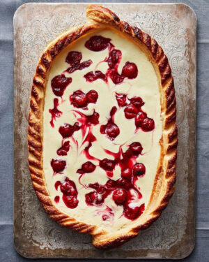 Martha Stewart Instagram - It's difficult to determine which element of this cherry-cheese strudel pie is more visually appealing: the laurel-inspired twisted crust or the marbleized cream-and-fruit filling. Aesthetics aside, the flavor is next level—creamy ricotta melds with tart cherries in this crowd-pleasing dessert. Get the recipe at the link in our bio. 📷: @christophertestani