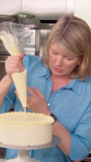 Martha Stewart Instagram - A regal celebration cake, this four-layer genoise is filled and frosted with a passion fruit Swiss meringue buttercream. It’s a classic genoise cake, leavened only by whipped eggs and sugar—there’s no baking powder or baking soda in this lofty cake. Get the recipe at the link in our bio.
