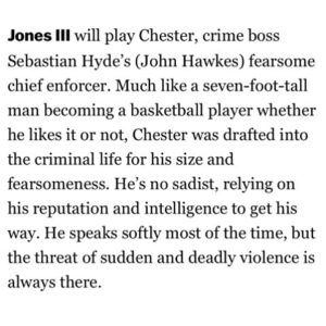 Marvin 'Krondon' Jones III Instagram - Super Excited to play in this world and to join this incredible cast 

Thank you to my awesome team @angelojcpadilla @hannahmroth @buchwaldtalent 

Cant wait for you guys to see this one! 

#CRIMINAL 

God never fails and is always in the details.