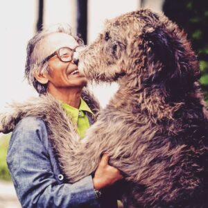 Masanori Hata Instagram - アイルランドを訪ねたムツさん、アイリッシュウルフハウンドたちに会いました🐾全犬種の中、体高は一番、と言われるだけあり、２枚目ご覧ください😲動物王国にもいましたが身体だけでなく心も豊かに大きく素晴らしい犬種ですよね😆❤️最後はウルフハウンドまみれになって遊ぶムツさんでした😄#ムツゴロウの656 #はたまさのり #むつごろうさん #zoologist #writer #friendofanimals #irishwolfhound