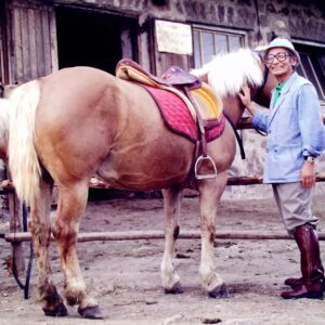 Masanori Hata Instagram - イタリア北部でであったハーフリンガー系の馬たち。暮らしとともに馬の文化がしっかり息づいていました。小さな馬友だちと乗っているムツさん、てい鉄を眺めるムツさん、嬉しそうです🎵#ムツゴロウの656 #はたまさのり #むつごろうさん #zoologist #writer #horsemanship