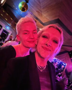 Mason Alexander Park Instagram - Proud. Proud of @sallyfrith, proud to be myself, proud of how much I’ve endured and survived, proud of the resilience of our community. I’ve never frequented gay bars and have often felt a little ostracized from my queer peers for being a bit of a grandma… but I’m so happy to have found someone who makes everywhere we go fun, and gets me out of my old lady shell every once in a while… I only wish the same for all of you this Pride weekend 🌈