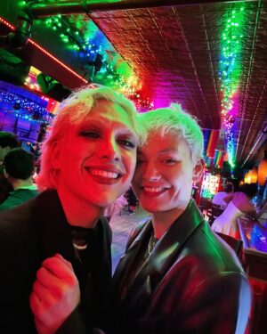 Mason Alexander Park Instagram - Proud. Proud of @sallyfrith, proud to be myself, proud of how much I’ve endured and survived, proud of the resilience of our community. I’ve never frequented gay bars and have often felt a little ostracized from my queer peers for being a bit of a grandma… but I’m so happy to have found someone who makes everywhere we go fun, and gets me out of my old lady shell every once in a while… I only wish the same for all of you this Pride weekend 🌈