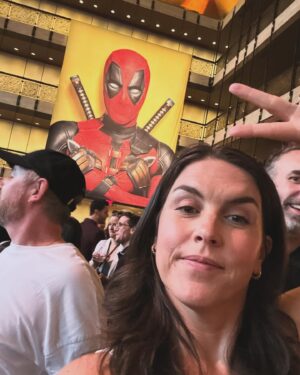 Matt Braunger Instagram - Got to see my bud @robdelaney become a movie star last night. Peter forever! #deadpoolandwolverine is a stone blast. As funny and, weirdly, sweet as it is violent, and it is soooo violent 😆 🩸 🔪. @vancityreynolds and @slevydirect made a perfect summer movie. @thehughjackman is bonkers good, as is the rest of the cast. Also, seeing it at @lincolncenter? Wowwww. Agent Samberly approves 😆 @marvel @marvelstudios #marvel #deadpool #ryanreynolds #wolverine #marveluniverse