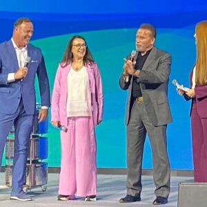 Matt Iseman Instagram - What an honor to be back in Vienna hosting the Austrian World Summit for @schwarzeneggerclimateaction  Amazing to meet the climate action leaders who will save the planet. Almost as cool as getting a bike tour from the Boss himself (no, we weren’t on a tandem bike). Thanks to man who is an absolute force of nature, @schwarzenegger .
