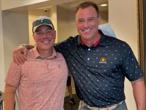 Matt Iseman Instagram - Thanks to everyone who watched the premiere of SEASON 16 of @ninjawarrior !  Celebrating with some golf @bmwcharityproam and a stogie courtesy of my new pal @jaswheels. Also ran into a star from @onpatrollive the legend @thundacat830. He said my swing is so bad it should be illegal.