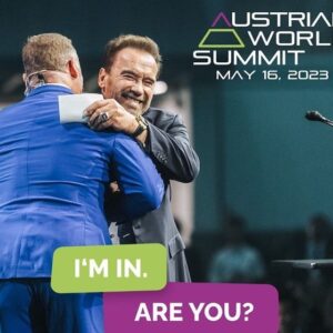 Matt Iseman Instagram - What an honor to be back in Vienna hosting the Austrian World Summit for @schwarzeneggerclimateaction  Amazing to meet the climate action leaders who will save the planet. Almost as cool as getting a bike tour from the Boss himself (no, we weren’t on a tandem bike). Thanks to man who is an absolute force of nature, @schwarzenegger .