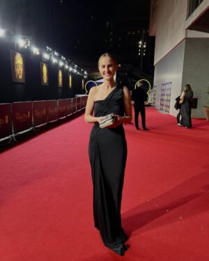 Matthew Libatique Instagram - My stunning wife Mary Ellen Libatique on the red carpet.  Away from the paparazzi and absolutely slaying it! #BAFTA #Maestro #SaintLaurent I love you baby