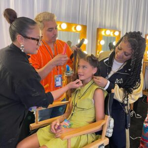 Maya Le Clark Instagram - Thanks for the dream style team for making this classic #nickelodeon look happen for my first ever hosting gig! So much fun! ⚡️

Stylist| @styledbyambika 
Set| @ow.collection 
Rings| @misho_designs @sifjakobsjewellery @nottejewelry
Necklace & Earrings & Bracelet| @coeur_de_lion_jewelry
Purse| @julianandjuliet

Makeup| @_dreadiaz_
Hair| @jaysonmedinahair