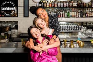 Meghann Fahy Instagram - Swipe for the actual letter my neighbor left for us after seeing us stumble into the house, sincerely drunk, after this interview. Thank you @entertainmentweekly for giving us our very last interview as a threesome 💕