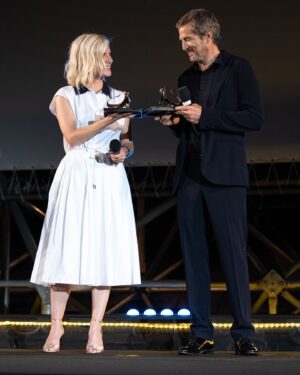 Mélanie Laurent Instagram - Melanie attends "Le Déluge" premiere at @filmfestlocarno ❤️

Mélanie and @guillaumecanetofficiel also received the Excellence Award Davide Campari !