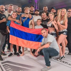 Melsik Baghdasaryan Instagram - After Fight with team/brothers/coaches Thanks to everyone ❤️🙏🏻🔫🤸‍♂️🇦🇲 #teamMelsik #teamgfc #melsikthegun #Pml