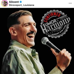Michael Blackson Instagram - Only @50cent could pull this off because we love this modasucka. Shreveport Louisiana got a treat last night, 4 hrs of comedy from the hottest comics in the game. The beechneega that did the lineup tried to set me up for failure by having go on right after master p and Dababy, but Dave Chapelle told me Mike don’t worry we all rock stars. Sometime we forget who we are so thank you Dave. Best 10 mins performance of my career.