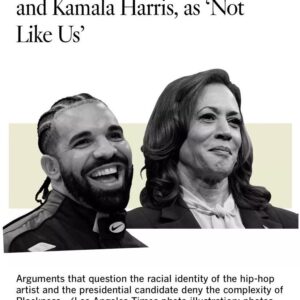 Michael Eric Dyson Instagram - From the Opinion Section of the Los Angeles Times on 8/11/24.
“On the same day that former President Trump claimed before a national gathering of Black journalists that Vice President Kamala Harris ‘was Indian all the way, and then all of a sudden she made a turn, and she became a Black person,’ his running mate Sen. JD Vance accused Harris of being a ‘phony’ who ‘grew up in Canada’ (she attended high school in Montreal) and used ‘a fake Southern accent’ at a rally.

Both men’s accusations sound eerily like those leveled against the rapper Drake by his fellow hip-hop titan Kendrick Lamar (and many others) in a rap beef whose effects linger. Drake has been accused of being a ‘colonizer’ whose Canadian identity and eager embrace of various aspects and accents of a wide range of Black culture make him racially suspect.

Such arguments, whether made by racially troubled white men or Black icons, deny the complexity and diversity of Blackness.”