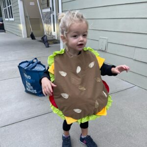 Michael Grant Terry Instagram - I’m pretty sure she put the hat on to make up for being a hamburger.