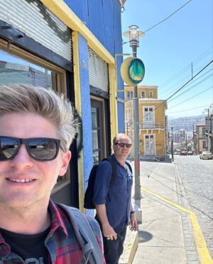 Michael Grant Terry Instagram - Valpo with ggggggaron and eating and art and dogs and walking and hokas and eating and coffee and tattoos. What an incredible city. #valparaiso #chile @urbanyetti
