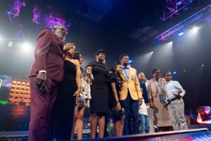 Michael Irvin Instagram - Such an emotional moment for Hall of Famer Andre Johnson, who received his Haggar Gold Jacket from fellow Hall of Famer Michael Irvin.

#PFHOF24