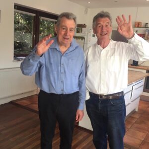 Michael Palin Instagram - Saw Terry J last week, looking very well, as you can see. We walked up to the local pub for a midday half-pint. He’d already been out for a morning constitutional over Hampstead Heath. Unstoppable !