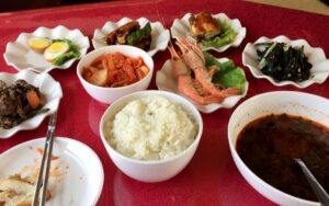 Michael Palin Instagram - First meal in North Korea – on the train to Pyongyang