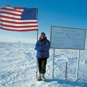 Michael Palin Instagram - Journey's End. Me and various poles at the South Pole on the last day of Pole to Pole, December 8th, 1991