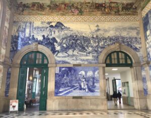 Michael Palin Instagram - Believe it or not, this is a railway station. Sao Bento Station in Porto.