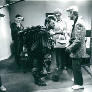 Michael Palin Instagram - A muddle in the costume department on The Meaning Of Life. Terry Gilliam is forced to wear his own clothes. Eric and myself dressed as the Hendys in the dysfunctional restaurant sketch. My favourite line: ‘D’you want any food with your meal ?’