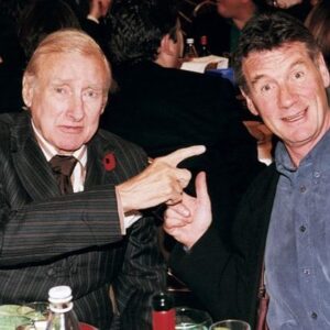 Michael Palin Instagram - Pointing out my hero. With Spike Milligan at the Talkie Awards. The Goon Shows were an inspiration and he was given a special award for The Last Goon Show of All, November 6th, 1998