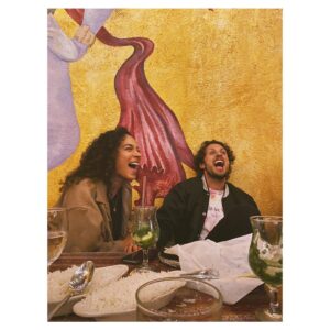 Michael Vlamis Instagram - Happy Valentine’s Day, Aurora ❤️ This picture says a lot about us: we love to laugh, our laughs have merged into one ridiculous laugh, you look gorgeous when you laugh, and I, well, I look like a goat. Here’s to another year of making you laugh. I’m a lucky man. I love you!!!
