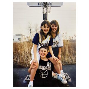 Michael Vlamis Instagram - Happy birthday, Stephy! Working in some pics with Kels because I miss her too and don’t want her to feel left out. Look at us, handling the rock, smiling through this unexplainable photo shoot in the backyard. Did we do this shoot by choice? Were we really that happy? How tall is the rim? Do you think Polaris will give us a brand sponsorship? I need answers! Until then, hope you’re laughing a lot, eating delicious food, and still handling the rock like you did in ‘02. Love, Mikey ❤️