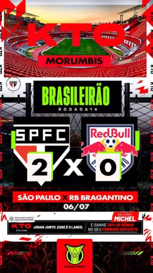 Michel Bastos Instagram - Força da torcida! 🟥⬜️⬛️

Em mais um jogo difícil e com o apoio de mais de 46 mil torcedores no 🏟️, @saopaulofc garantiu ➕3️⃣ pontos e confirma sua grande campanha no Brasileirão!

Importante ressaltar a consistência da defesa e ataque, já são 4 vitórias seguidas ✅ e claro! Com excelente participação do @lucasmoura7!

#vamosãopaulo 

@kto_brasil 

#Kto#knowtheodds#VamosSãoPaulo🇾🇪