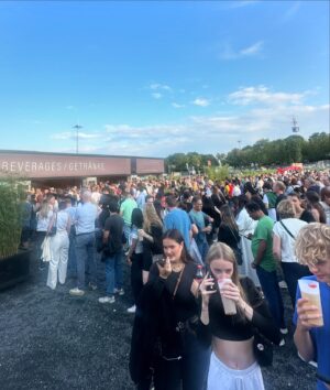 Michelle Collins Instagram - @adele in Munich was like the Opening Ceremonies of singing if that makes sense?? I won’t lie as someone famously anti-crowd, parts leading up to the show were a lillll stressy on me, like waiting on the delousing line for water and then on another line to buy dinner I’m told was plated by a local artisan. (slide 5) (this is what they handed me.) But once the show started my GOD she really has it all. Looks, talent, humor, humility, theatrics, she pulled it off and then some. The three biggest surprises for me were a surprise quintet of high-grade massive gas-fueled confetti cannons that went off literally behind my seat and essentially cryogenically froze us; watching the 100m ladies final; and accidentally recreating one of my top memes. Goes without saying… FANKS ADELE 🥰 full recap Monday including rehashing the story of when we met at vh1 and then mutually snubbed each other outside of the soho Apple Store (I love her for this)
