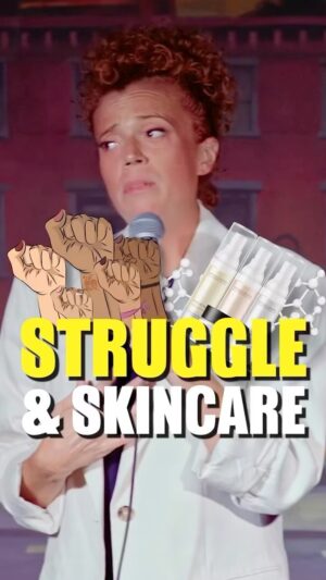 Michelle Wolf Instagram - New material same struggle #skincare #wellnessthatworks #struggle #whitewomen #comedy #standup #michellewolf
