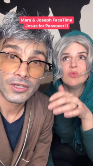 Micky Shiloah Instagram - Mary & Joseph FaceTime Jesus for Passover part 2. It might be Easter, but M&J still want Jesus to take part in their traditions. They’re just being good, Jewish parents! Happy Easter and Happy Passover! W/ @trujeanbutler 
*
*
*
*
#maryandjoseph #jesusmaryandjoseph #jesus #christian #easter #eastersunday #jewish #jewishparents #passover #pesach #parents #parentsbelike #newyork #sketchcomedy #funny #snl #actors #keyandpeele #improvisation