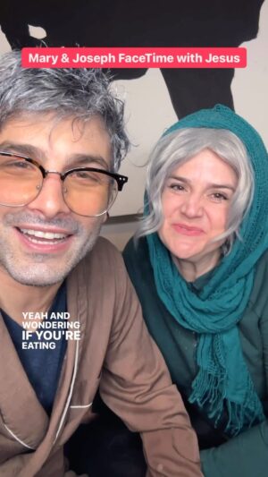 Micky Shiloah Instagram - Mary & Joseph FaceTime with Jesus: Tradition. Mary & Joseph - Jewish parents concerned that their son is breaking away from…traditioooonnn, tradition!…and leaning more towards Easter. W/ @trujeanbutler as Mary. 
*
*
*
*
#maryandjoseph #jesusmaryandjoseph #jesus #jewishparenting #passover #chagsameach #happypassover #pesach #easter #eastersunday #happyeaster #tradition #jewish #christian #parents #parentsbelike #sketchcomedy #comedy #funnyreels #snl #actorlife