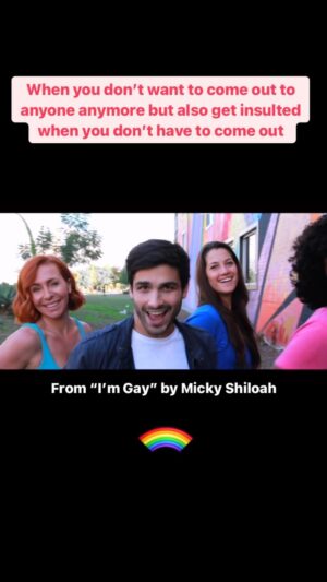 Micky Shiloah Instagram - When you don’t want to come out to anyone anymore but also get insulted when you don’t have to come out. 

Had to bring it back for Pride Month!

From “I’m Gay” by Micky Shiloah. 
@honeyinmyheels 
@flirtingwithmyhusband 
@notrelated2will 
@chelseacurtisphoto 
🎥 @chadwickarmstrong 
🎥 @thejhorton 
🎬 @thejennycurtis 

#pridemonth #pride #gaypride #pride🌈 #lgbt #gay #musical #music #comingout #gays #imgay #comedy #gayproblems #lgbtpride #lgbtcommunity #lgbtq