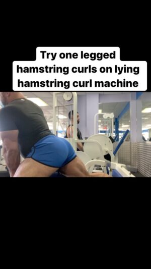Mike Ergas Instagram - One legged hamstring curls on a lying hamstring curl machine.  Try these out #hamstrings #gym #legday #legs #workout #training
