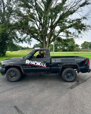 Mike Finnegan Instagram - Roadkill Nights powered by @dodgeofficial is returning to M1Concourse in Pontiac, Michigan with street legal drag racing on the famed Woodward Ave this Saturday. This is the steaming pile of crap that Freiburger and I are racing. After our first pass we are getting out the sawzall and cutting everything off the truck that doesn’t make it run so that we can go quicker. Kinda like the Vette Kart but with a side of tetanus.  Hope to see you there!